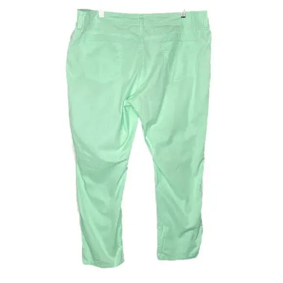 Garnet Hill Seafoam Green Cotton Casual Pants Size 14 - Picture 5 of 5